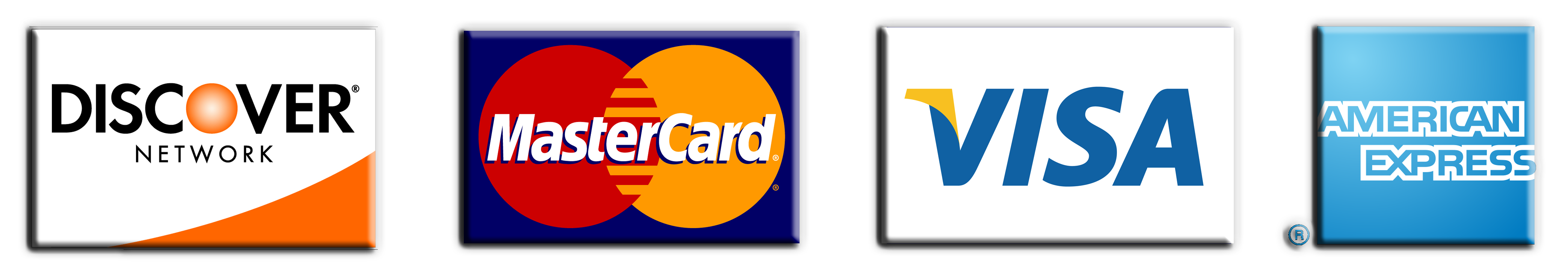 Accepts Discover, Mastercard , VISA and American Express Credit Card